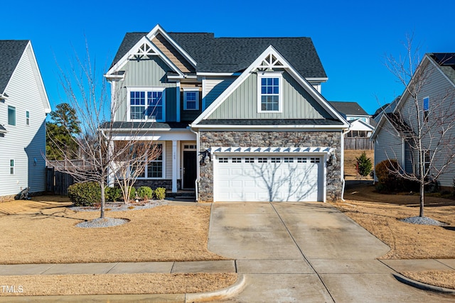 craftsman-style house featuring a garage