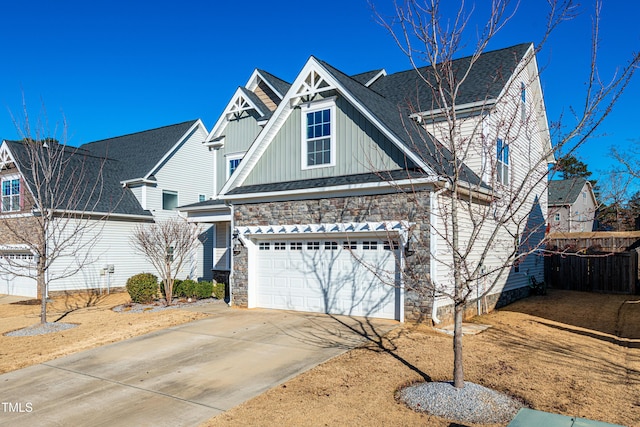 craftsman-style house with a garage