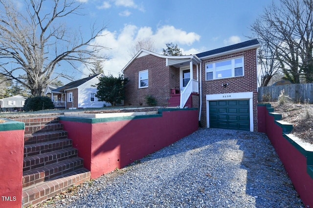 view of front facade with a garage