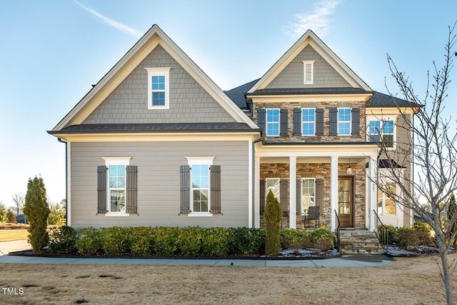 craftsman inspired home with a porch