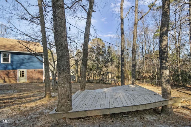 view of yard featuring a deck