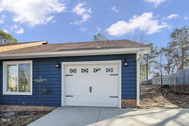 view of garage