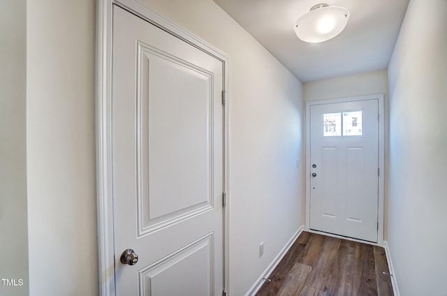 doorway to outside featuring dark hardwood / wood-style flooring