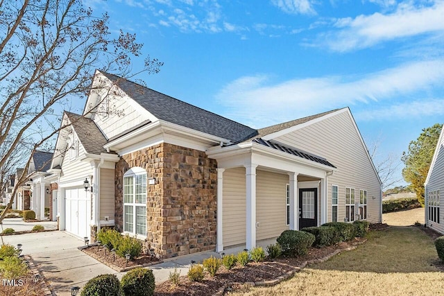 view of front of home with a garage