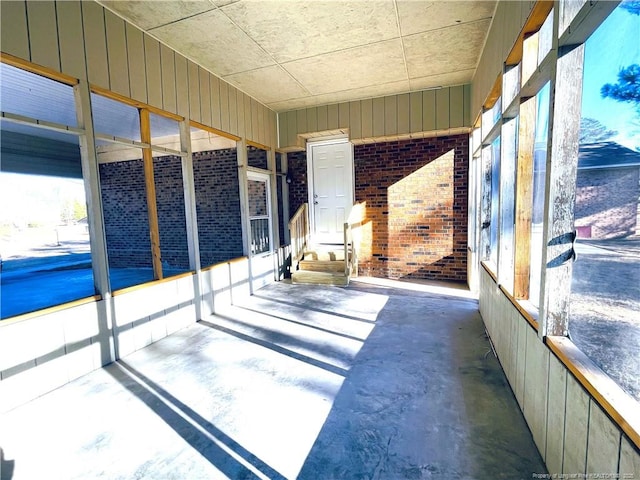 view of unfurnished sunroom