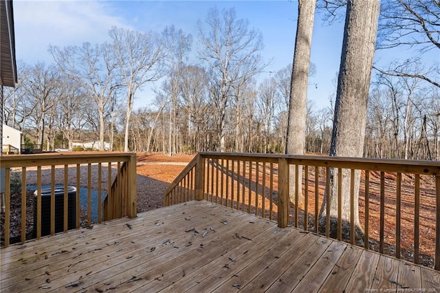 wooden deck with central AC