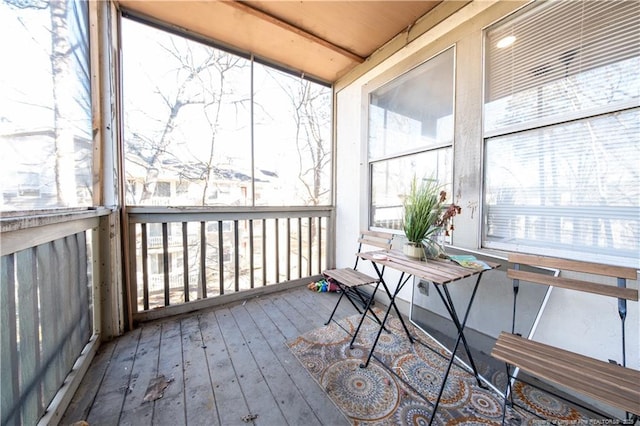 view of unfurnished sunroom