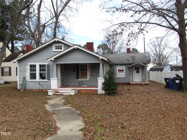 bungalow featuring covered porch