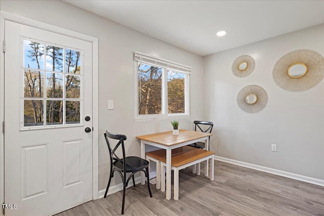 dining room featuring light wood-type flooring