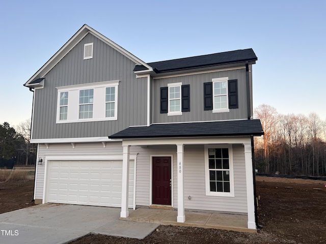 view of front of home featuring a garage