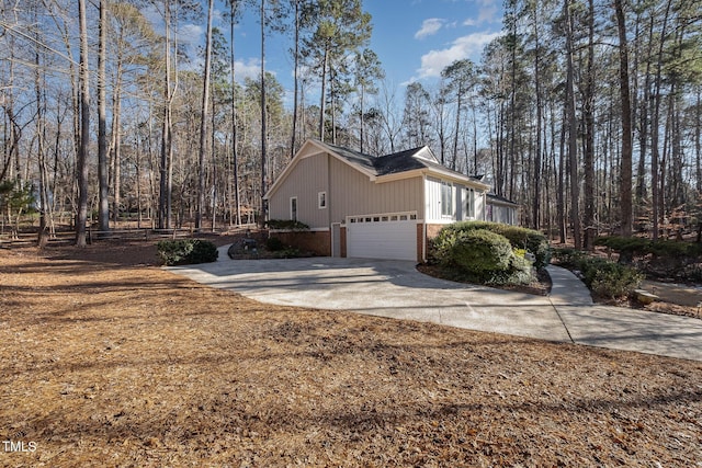 view of home's exterior featuring a garage