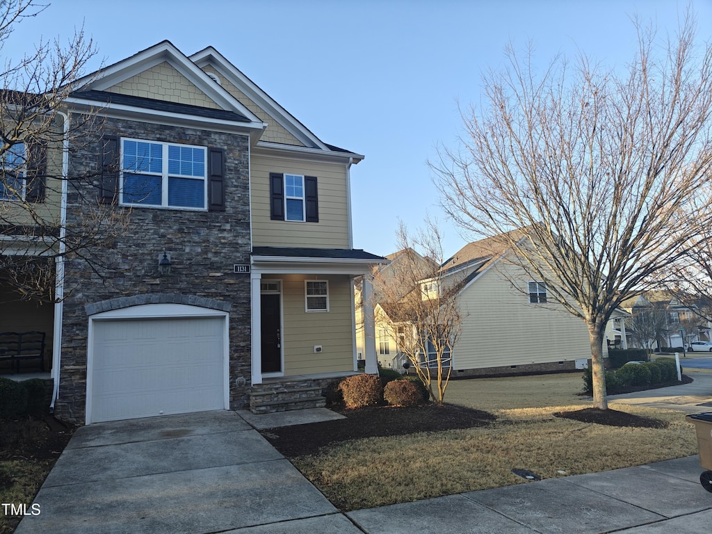 view of front of house with a garage