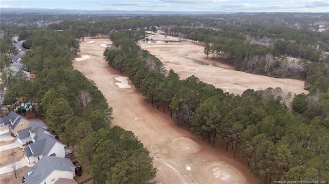 drone / aerial view with a forest view