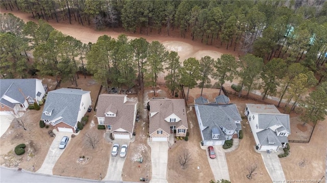 aerial view with a residential view