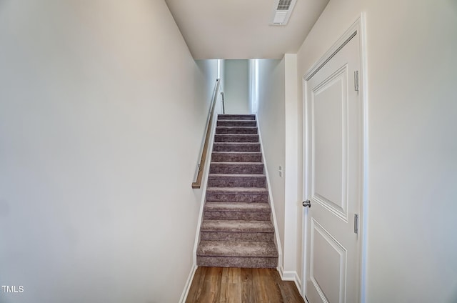 851 Parc Townes Dr Unit 10, Wendell, NC 27591 - stairway with hardwood / wood-style flooring