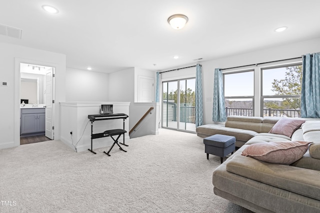 view of carpeted living room