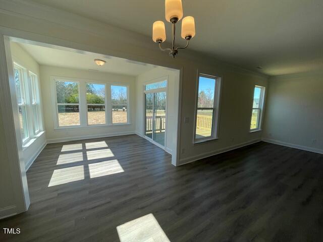 85 N Stagecoach Dr, Wendell, NC 27591 - unfurnished sunroom with a chandelier