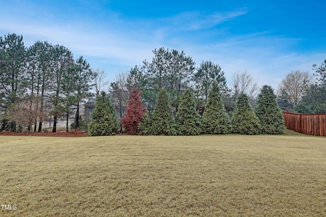 view of yard with fence