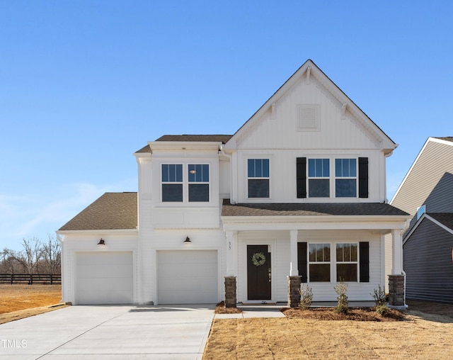 view of front of home with a garage