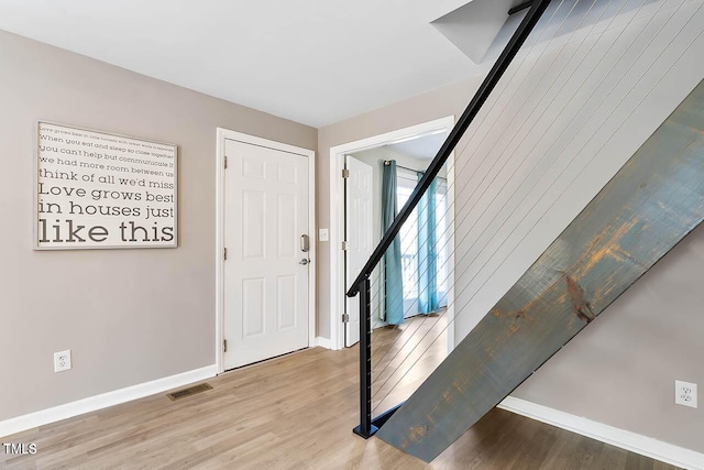 foyer featuring light hardwood / wood-style flooring