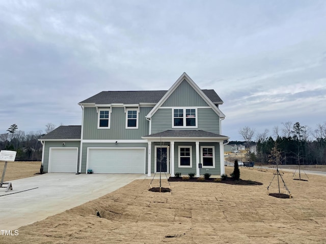 view of front of house with a garage