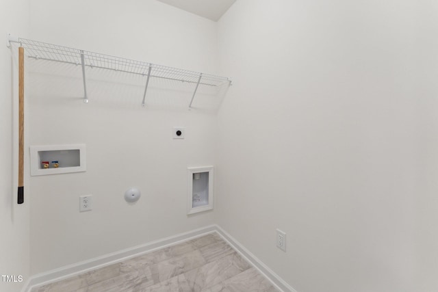 laundry area with hookup for a gas dryer, hookup for a washing machine, and hookup for an electric dryer