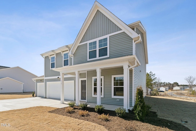 view of front of home with a garage