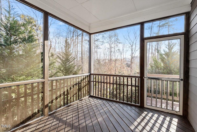 view of unfurnished sunroom