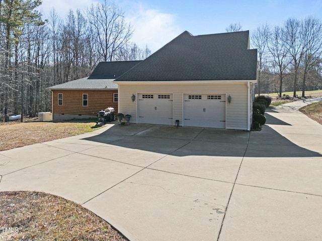 view of home's exterior featuring a garage