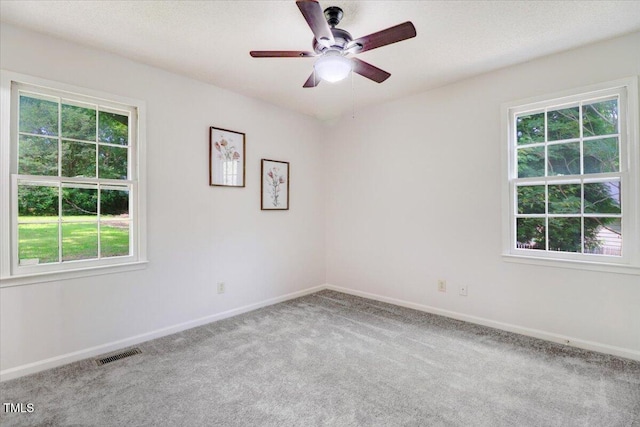 103 Val Del Ct, Garner, NC 27529 - spare room with carpet floors, healthy amount of natural light, a ceiling fan, and baseboards