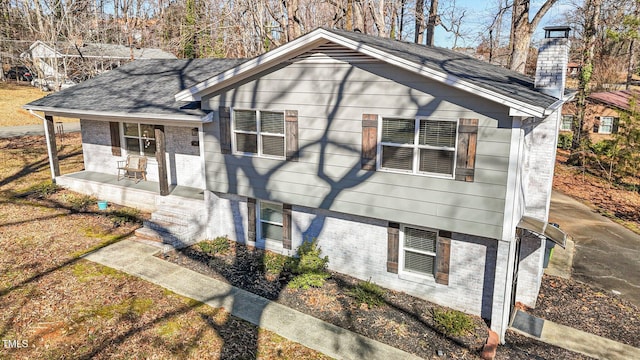 view of front of home with a porch