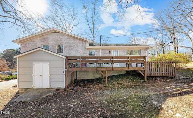 rear view of house with a deck