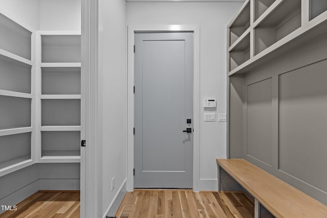mudroom featuring wood finished floors