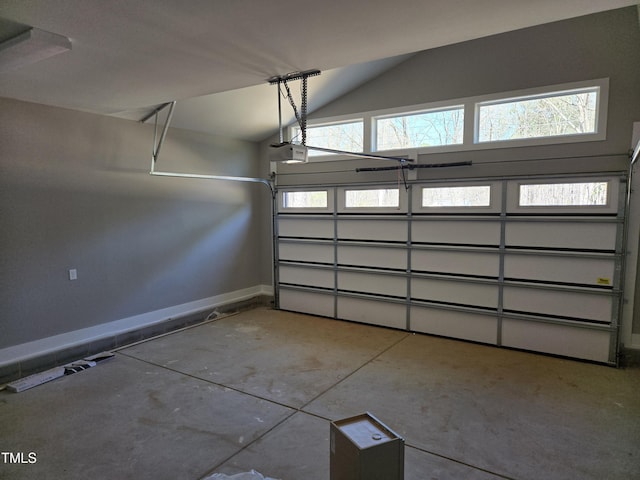 garage with baseboards