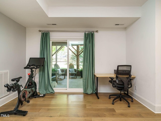 office area featuring wood-type flooring