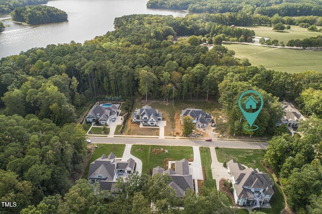 172 Bonica Creek Dr, Garner, NC 27529 - birds eye view of property with a residential view and a water view