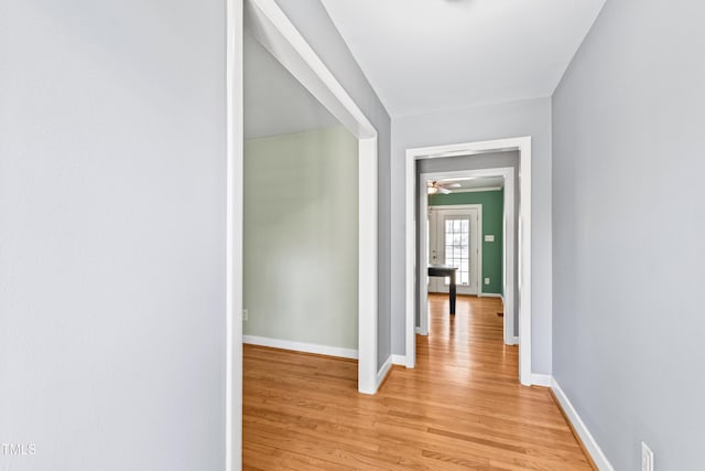 hallway featuring light hardwood / wood-style floors