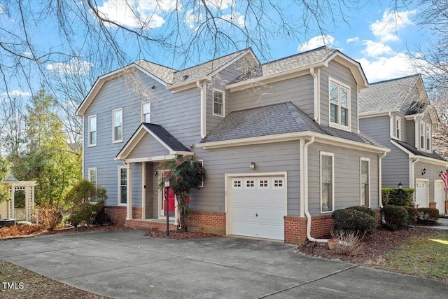 view of front of house with a garage