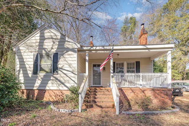 bungalow-style home featuring a porch