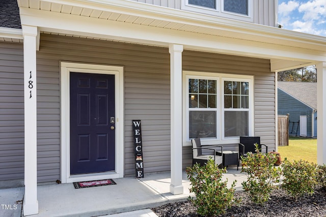 property entrance with a porch