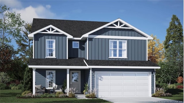 view of front facade with a garage