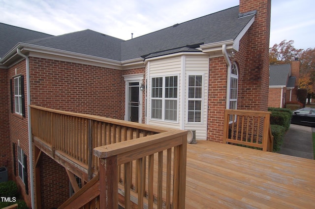 wooden terrace with central AC