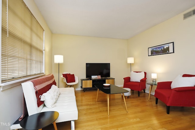 living room featuring hardwood / wood-style floors