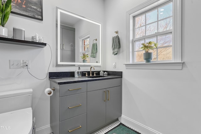 bathroom with vanity and toilet