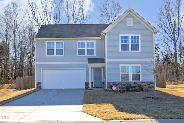 view of front of home featuring a garage