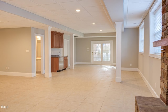 interior space featuring sink