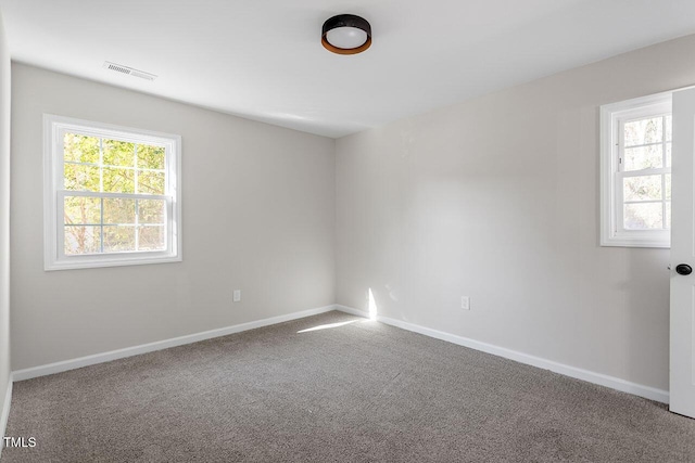 view of carpeted spare room