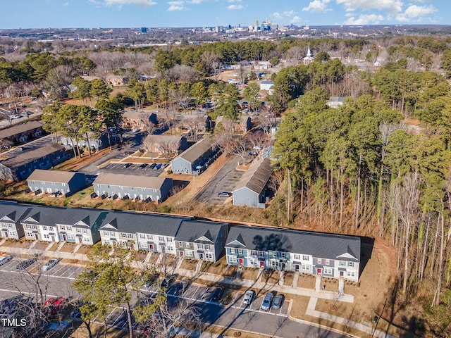 aerial view with a residential view