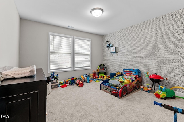 recreation room featuring carpet floors