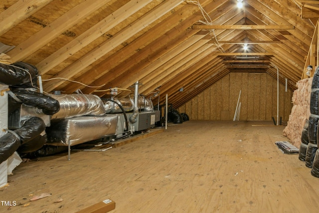 view of unfinished attic